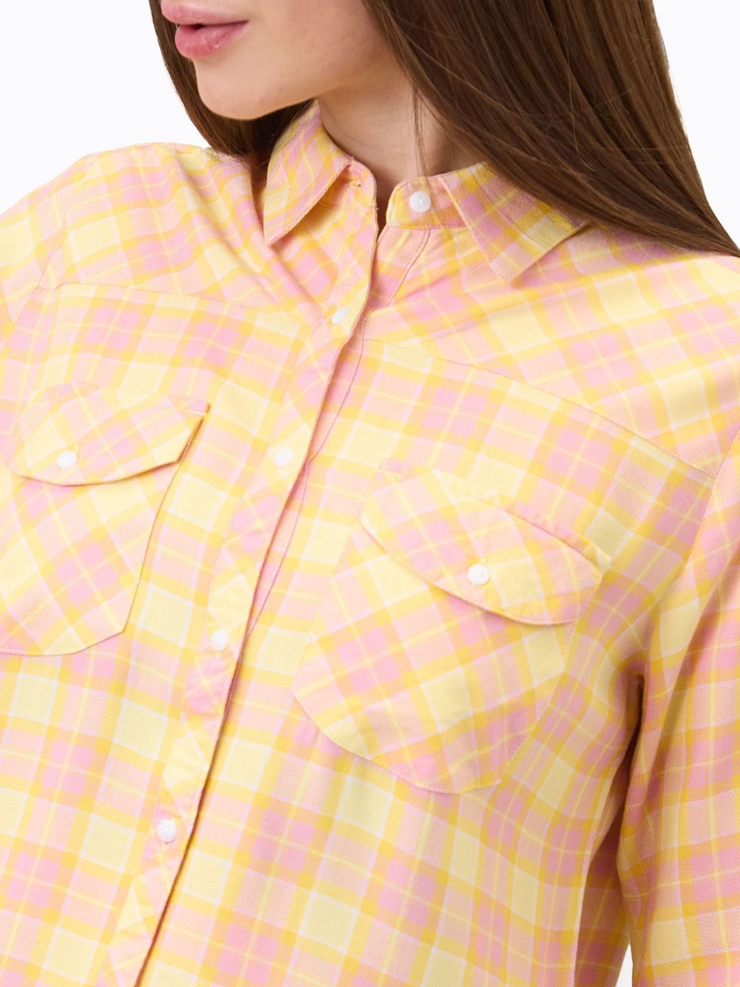 SPYKAR Women Spread Collar Tartan Checked Casual Shirt