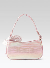 DressBerry Croc Textured Structured Shoulder Bag