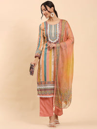 Mamicha Women Printed Gotta Patti Kurta