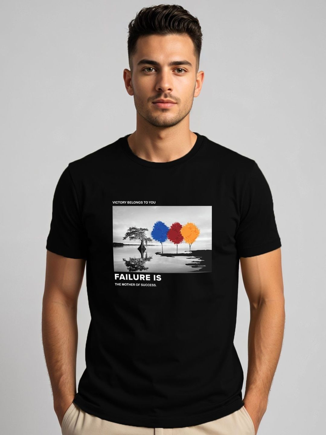 ADRO Graphic Printed Short Sleeves Cotton Regular Fit T-shirt