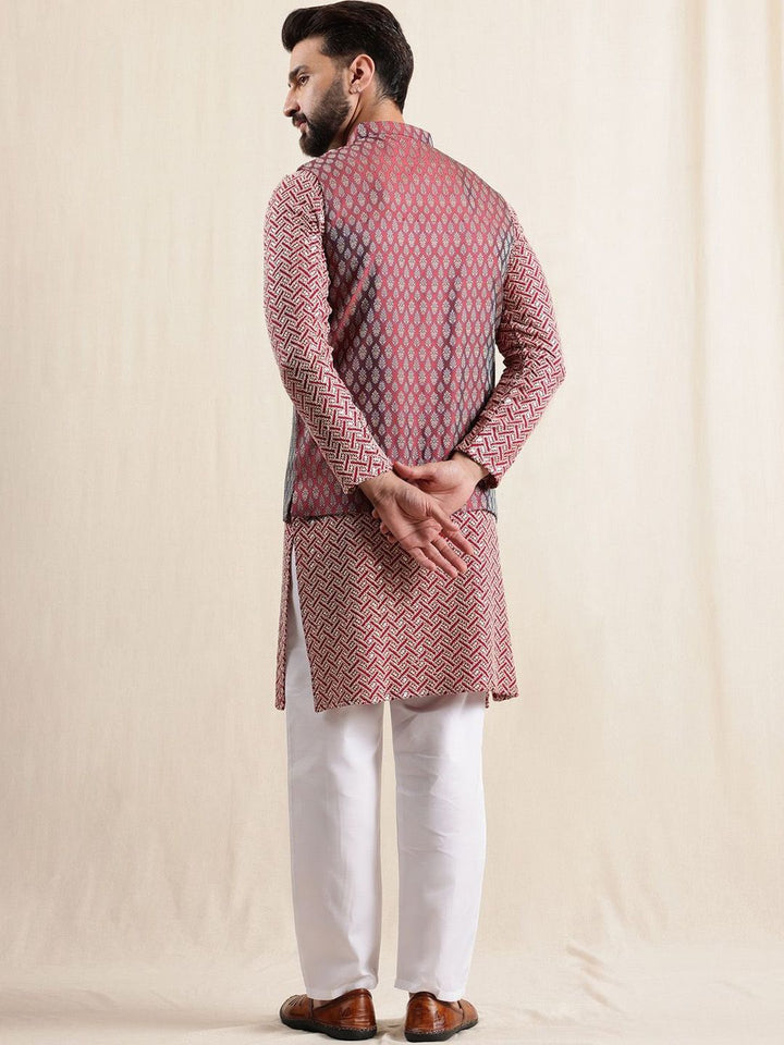 Anouk Men Ethnic Motifs Embroidered Regular Pure Cotton Kurta with Pyjamas