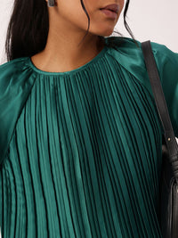 DressBerry Adorable Chic Accordion Pleats Raglan Top