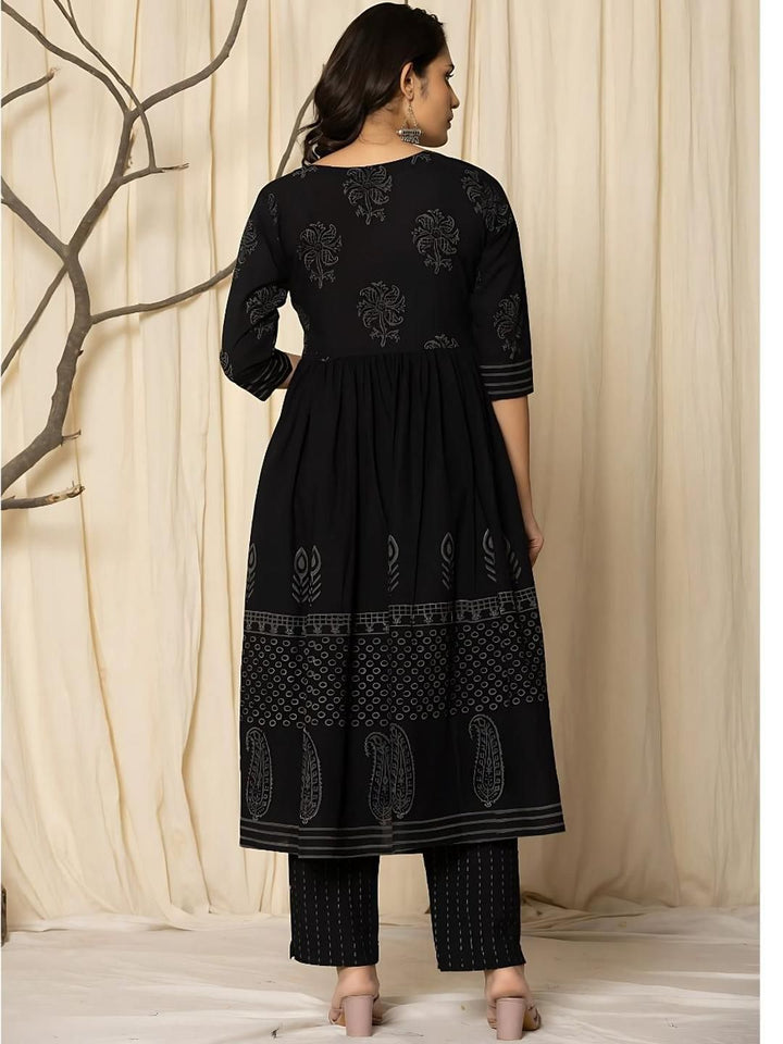 KALINI Women Ethnic Motifs Printed Pure Cotton Kurta with Trousers & Dupatta