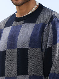 Campus Sutra Men Checked Woollen Pullover