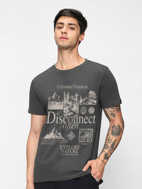 Bewakoof Men Graphic Printed Round Neck Pure Cotton T-shirt