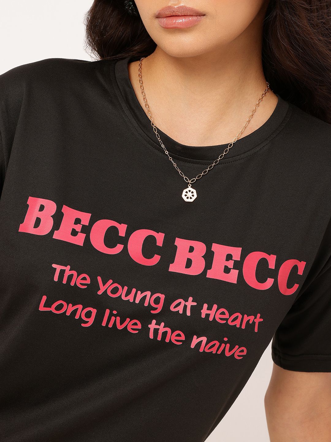 DressBerry Typography Printed Round Neck T-shirt