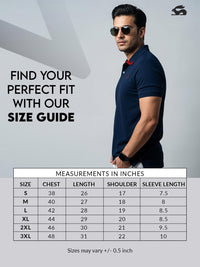 ADRO Men Navy Blue Cotton Tshirts
