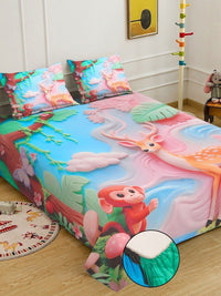Myntra Elegant Homes Multicoloured 400 TC King Bedsheet with 2 Pillow Covers
