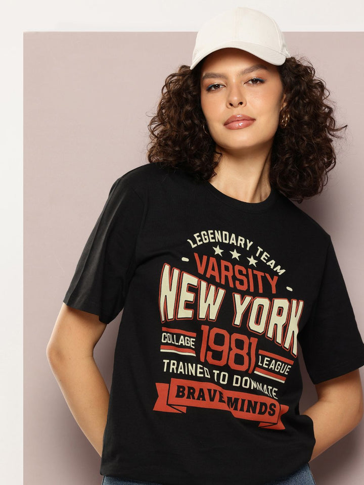 Typography Dillinger dicetak kapas tulen T-shirt santai