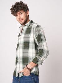VASTRADO Classic Precision Weave Checked Slim Fit Jacquard Casual Shirt