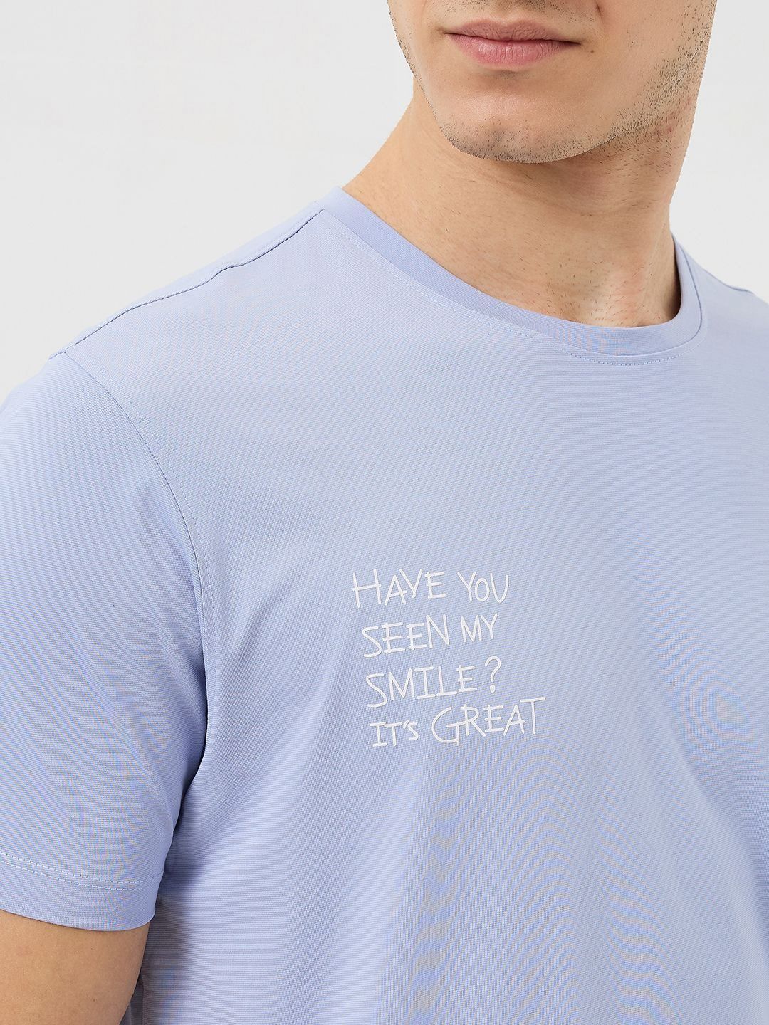 SPYKAR Men Typography Printed Round Neck Cotton Slim Fit T-shirt