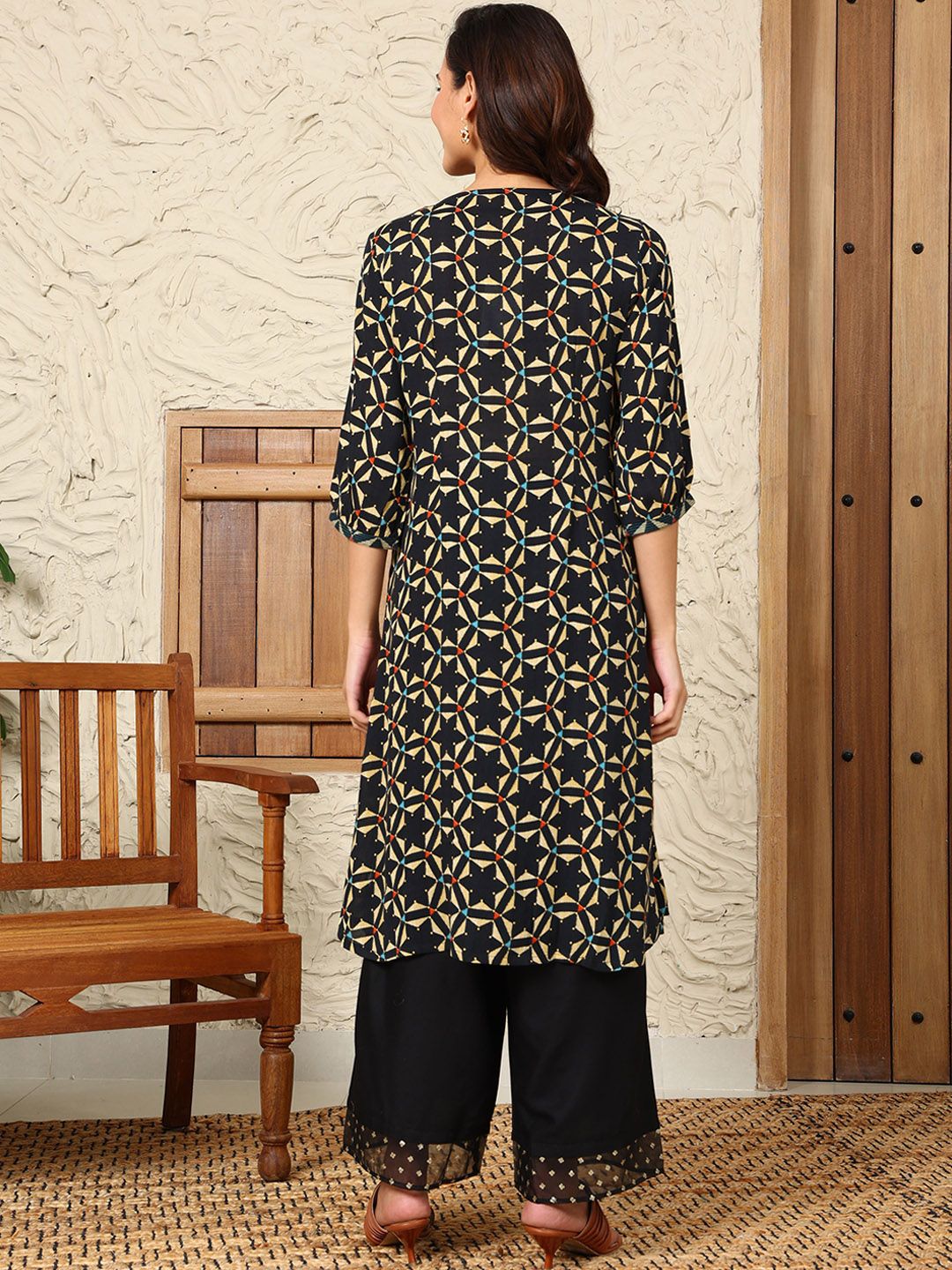W Women Embroidered Sequinned Kurta