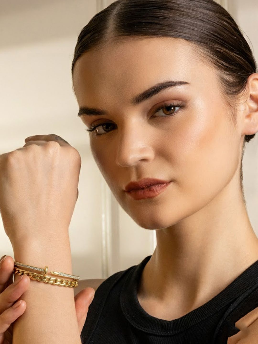 VOGUE PANASH Gold-Plated Bangle-Style Bracelet