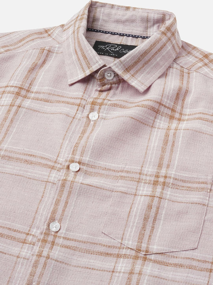VASTRADO Classic Checked Slim Fit Pure Cotton Casual Shirt