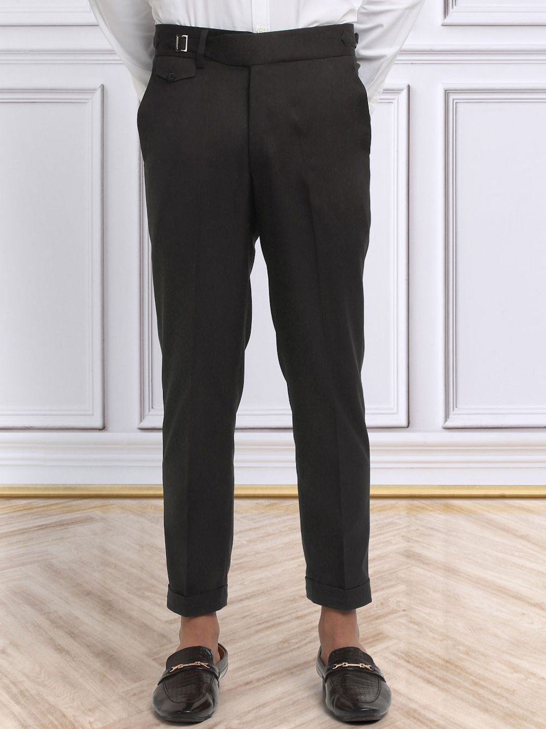 KLOTTHE Men Cotton Rich Solid Slim Fit Gurkha Pants