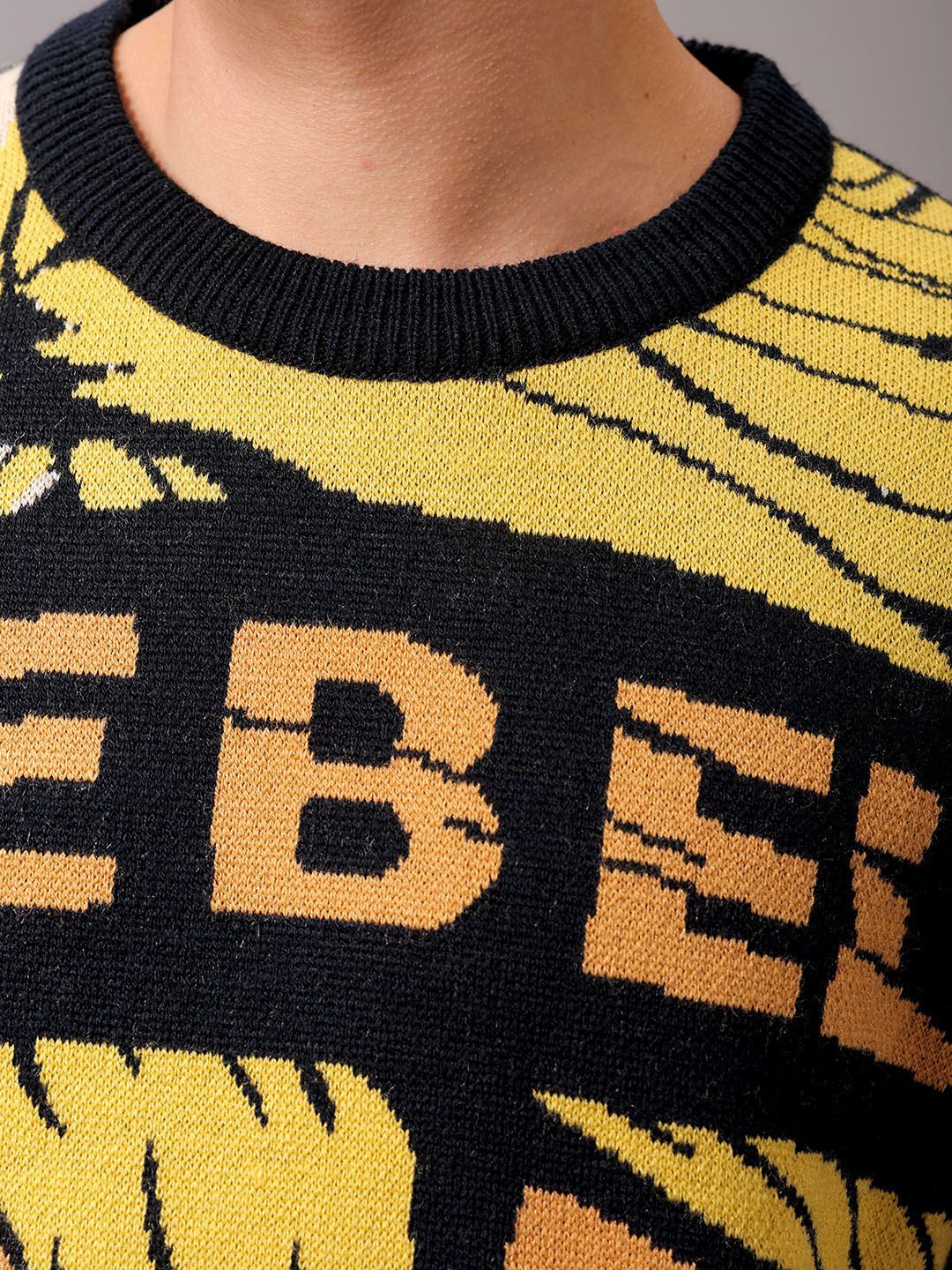 The Indian Garage Co Men Graphic Printed Winter Pullover