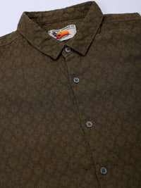 The Indian Garage Co Men Regular Fit Dobby Textured Resortwear Shirt