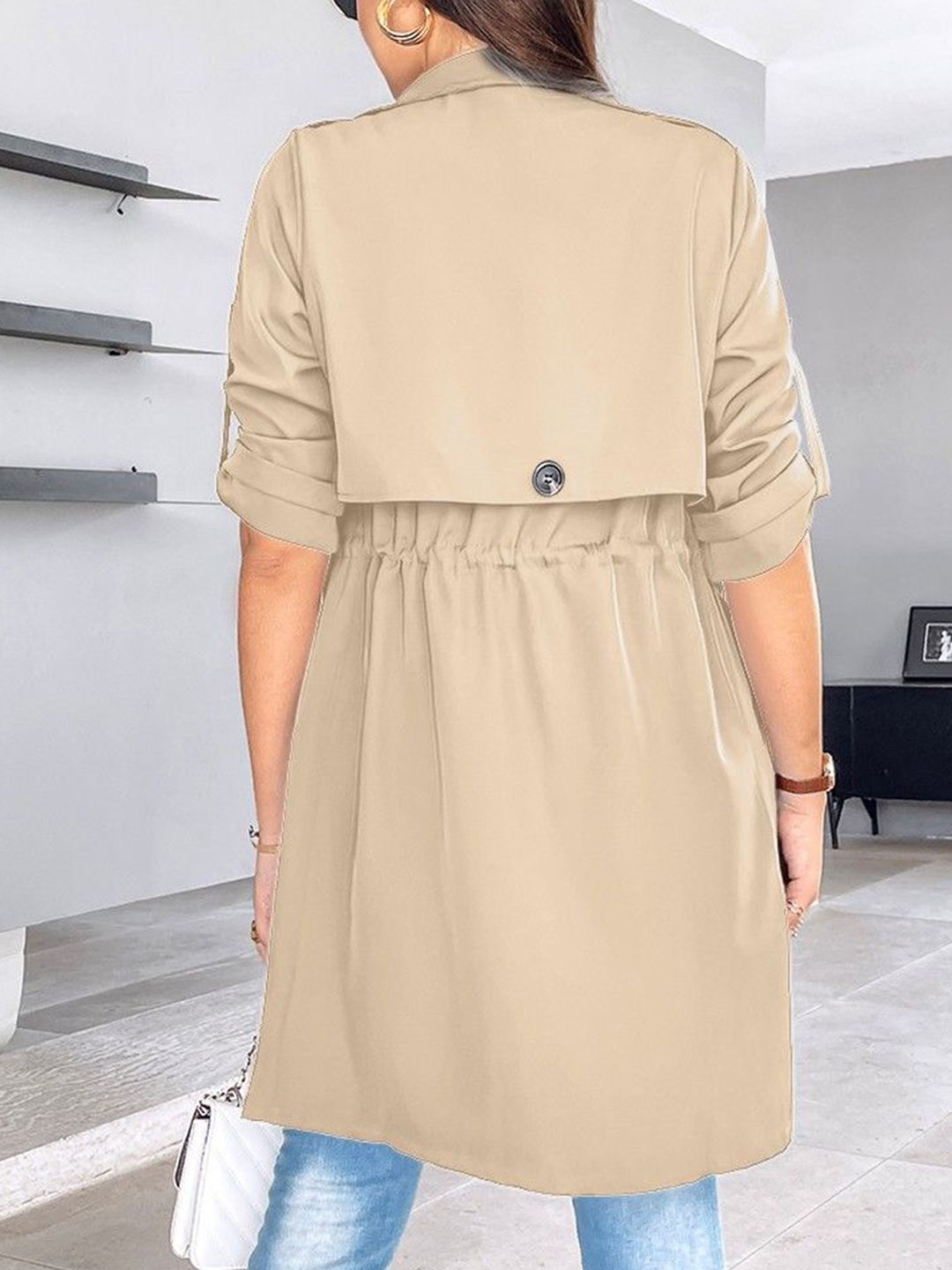 all about you Longline Open Front Spred Collar Jacket