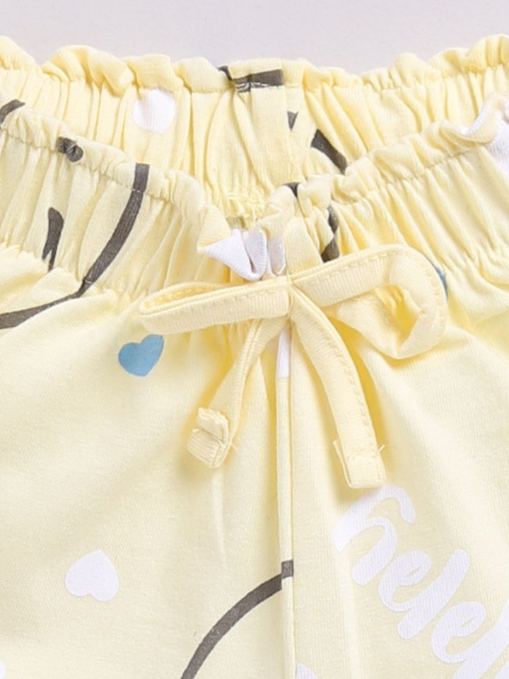 Happy Faces Girls Conversational Printed Pure Cotton Shorts