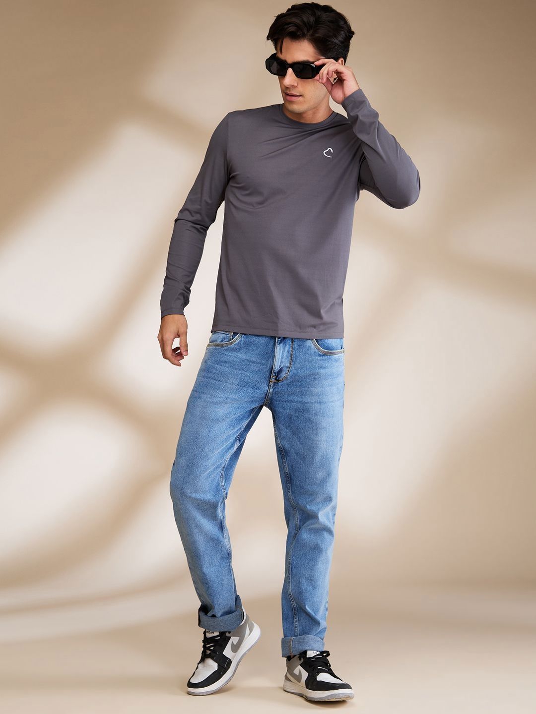 Being Human Men Solid Round Neck Cotton Slim Fit T-shirt