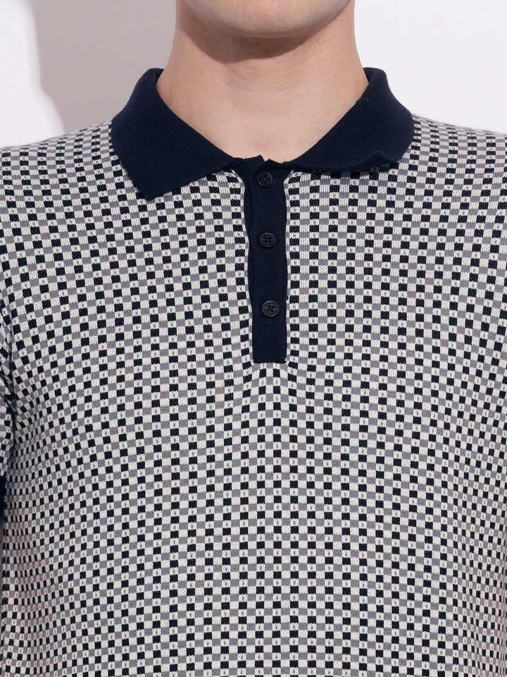 Being Human Men Checked Polo Collar T-shirt