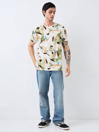 SPYKAR Men Abstract Printed Round Neck Cotton Slim Fit T-shirt