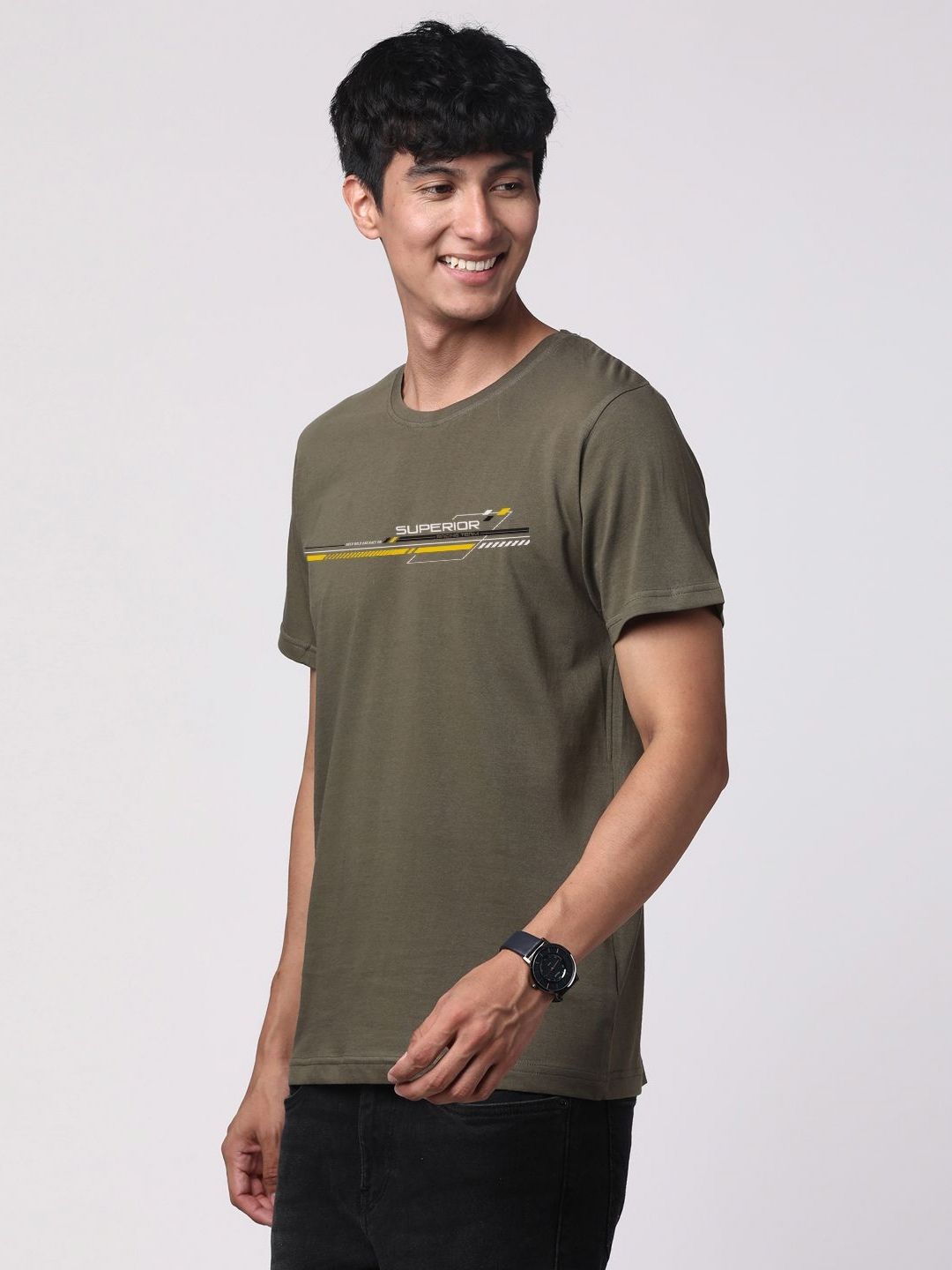 ADRO Men Graphic Printed Round Neck Cotton T-shirt
