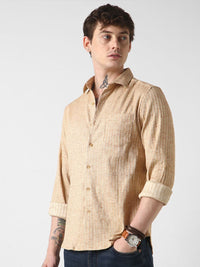 VASTRADO Men Classic Slim Fit Opaque Striped Casual Shirt