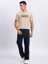 ADRO Typography Printed Round Neck Cotton T-shirt