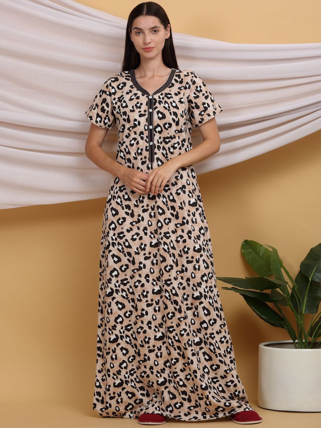 Sweet Dreams Printed Pure Cotton Maxi Nightdress