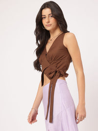 DressBerry Desert Dreams Crop Wrap Top