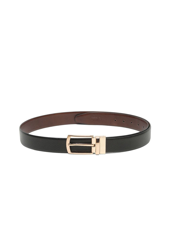 Teakwood Leathers Men Textured Leather Reversible Formal Belt