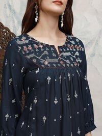 Vishudh Women Ethnic Motifs Printed A-Line Maxi Dress