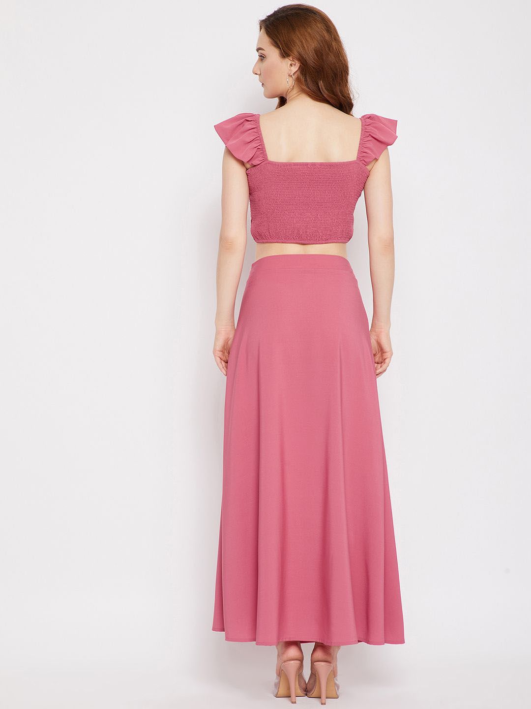 Berrylush Crop Top & Flared Maxi Skirt Co-Ord Set
