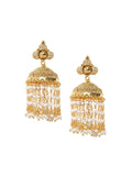 Anouk Gold Plated Cubic Zirconia Studded Dome Shaped Jhumkas