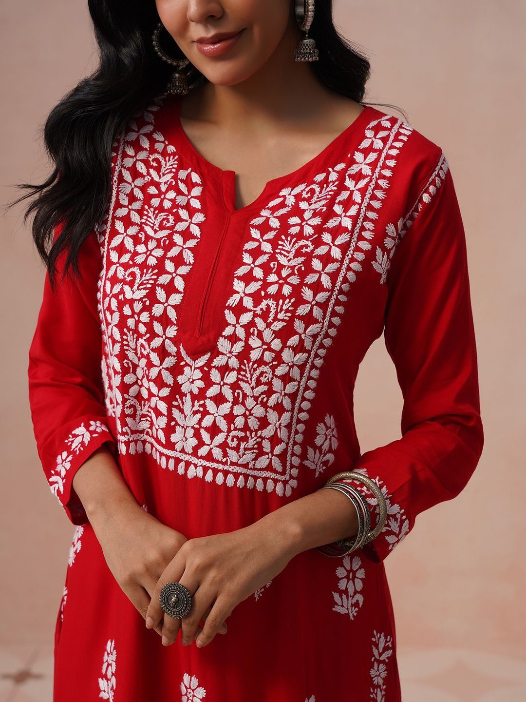 House of Chikankari Women Embroidered Chikankari Kurta