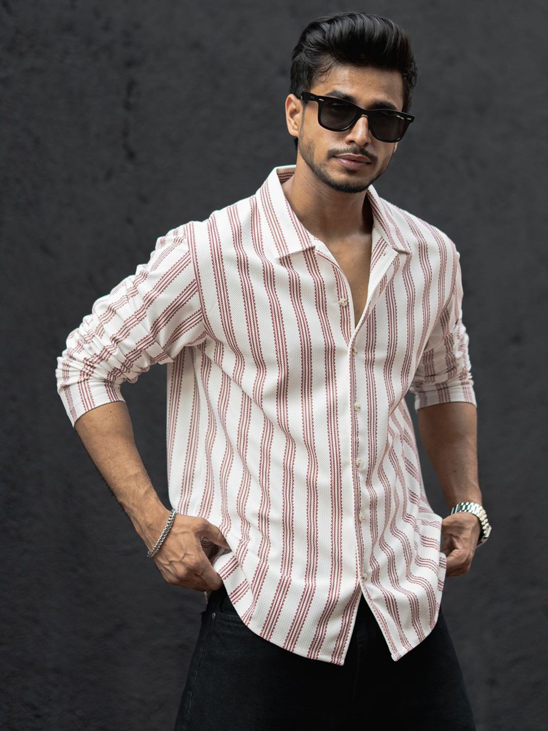 Powerlook Men Multi Stripes Opaque Striped Casual Shirt
