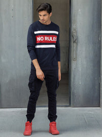 The Indian Garage Co Men Navy Blue Printed Sweatshirt