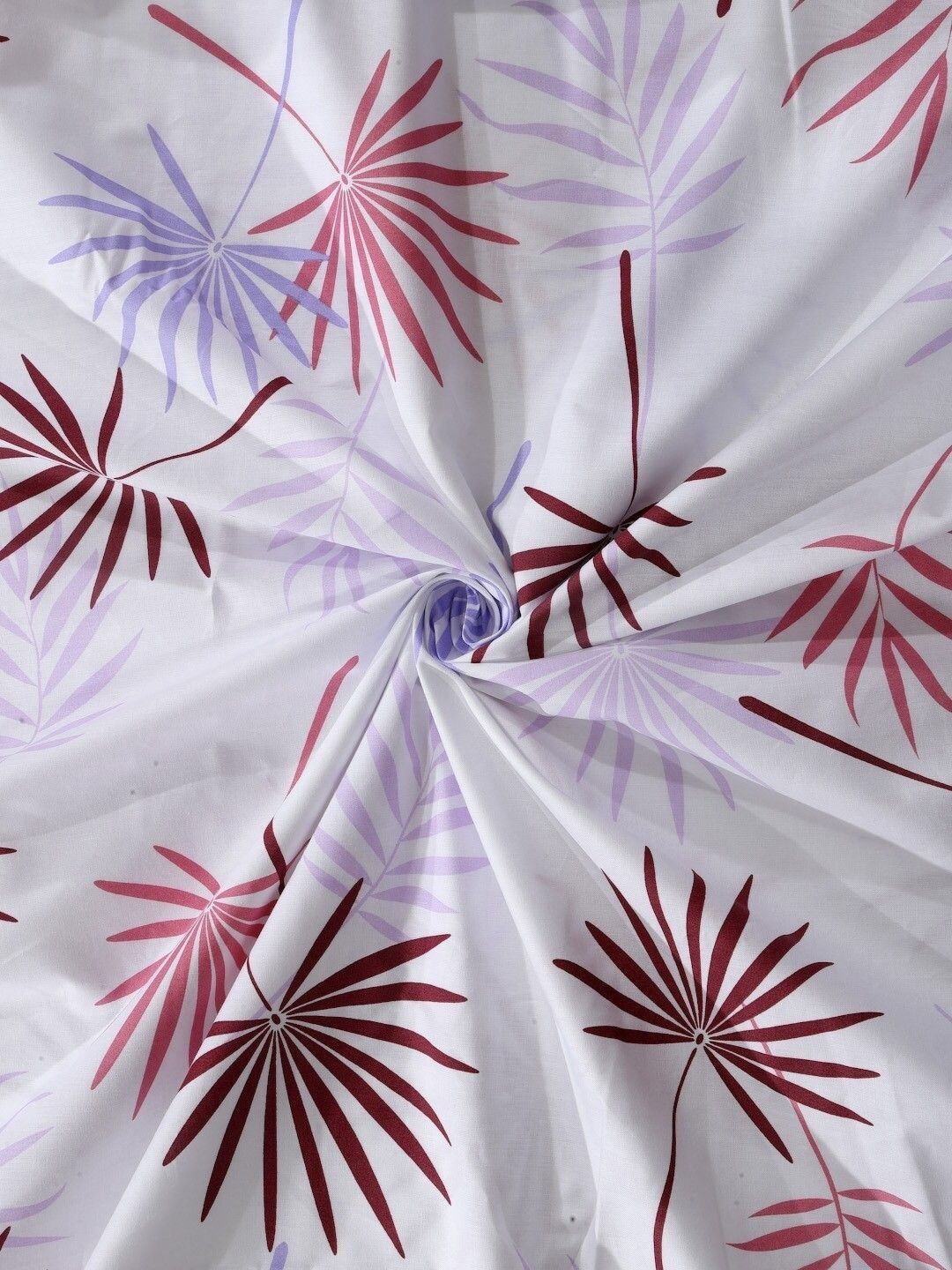 BOMBAY DYEING 525B Brown & White Floral 164 TC Pure Cotton Queen Bedsheet Set