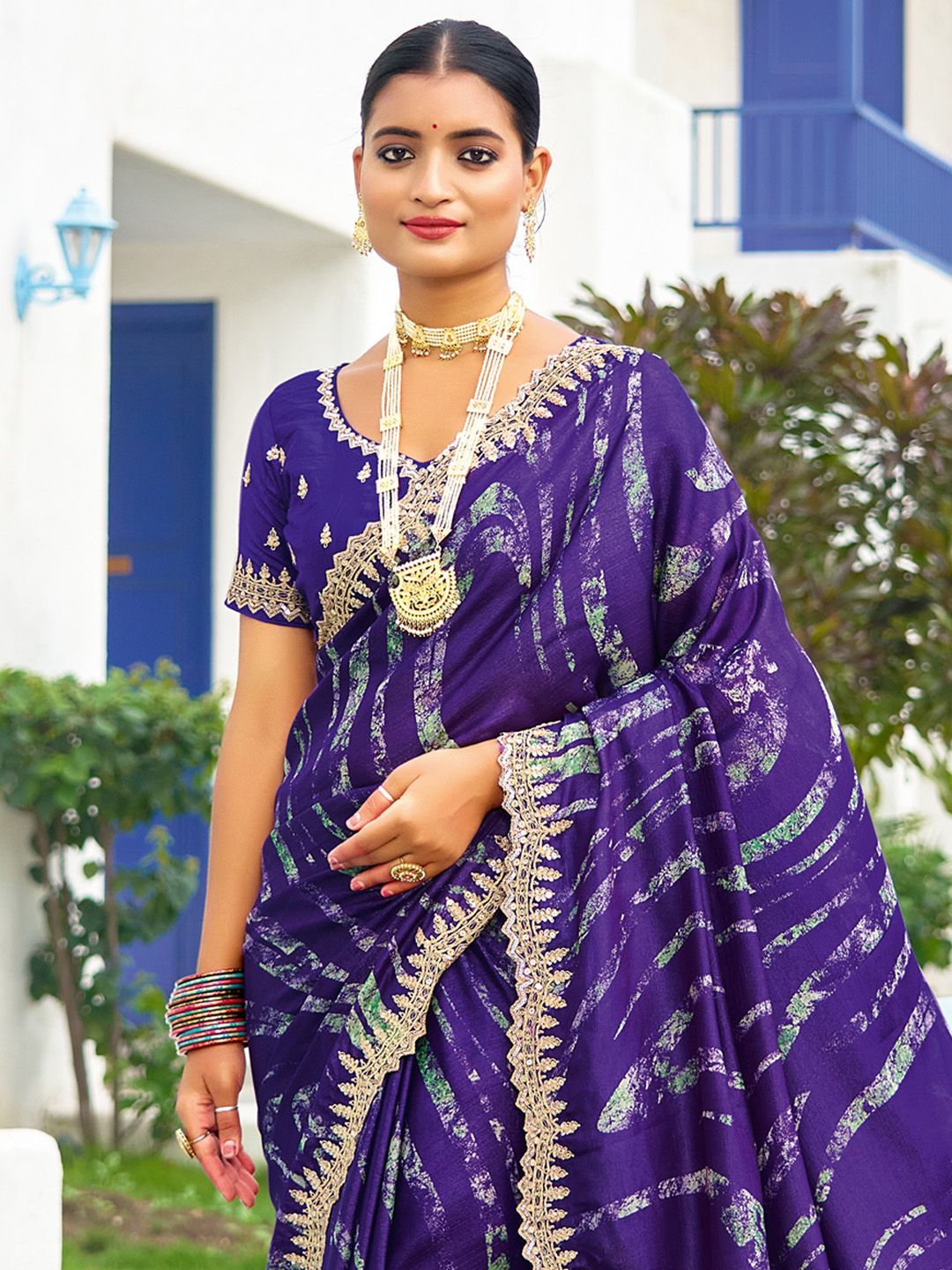 Saree mall Sequinned Poly Chiffon Sarees