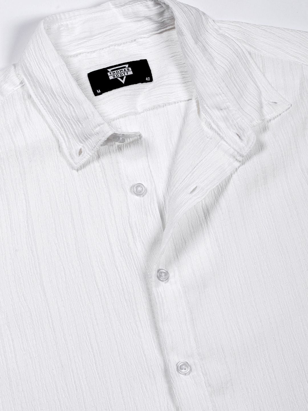 Thomas Scott Men Classic Slim Fit Opaque Casual Shirt