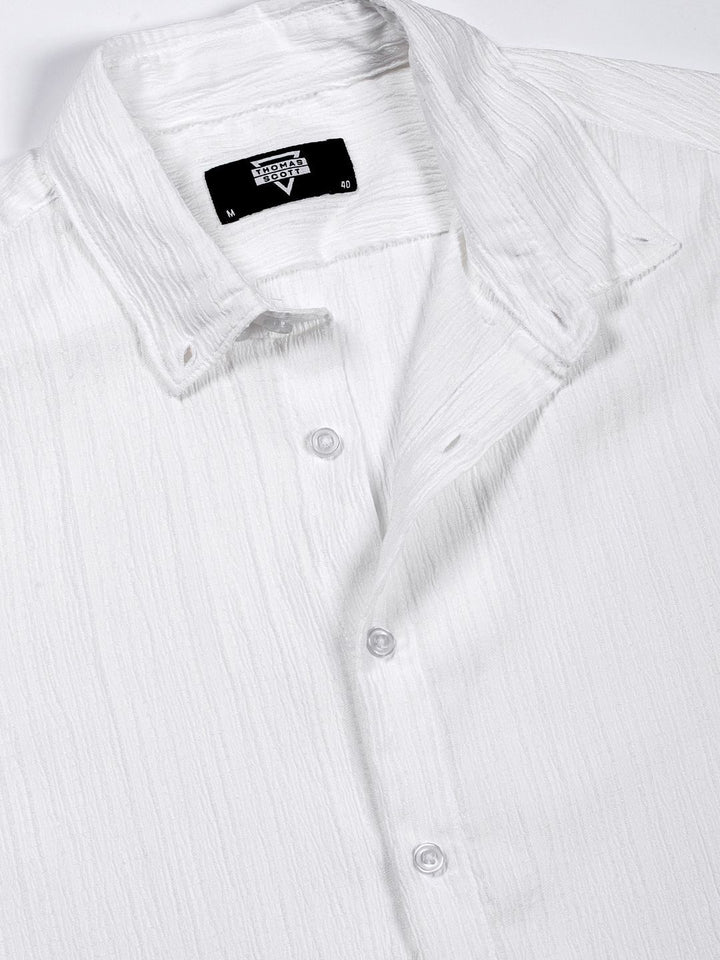 Thomas Scott Men Classic Slim Fit Opaque Casual Shirt