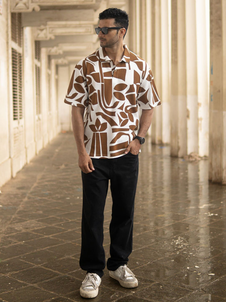 Powerlook Men Conversational Printed Polo Collar T-shirt