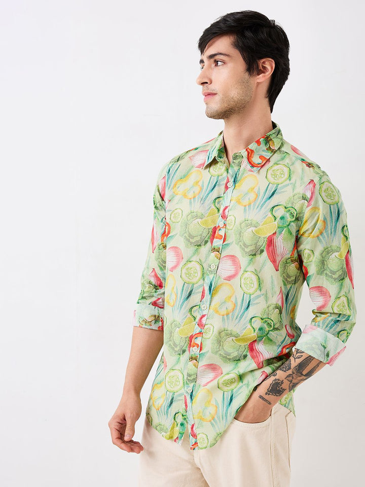SPYKAR Men Spread Collar Floral Printed Cotton Casual Shirt