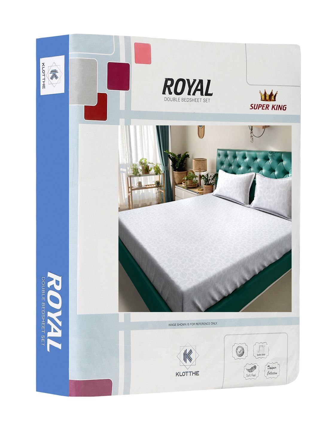KLOTTHE White Floral 400 TC Cadar dengan 2 Sarung Bantal