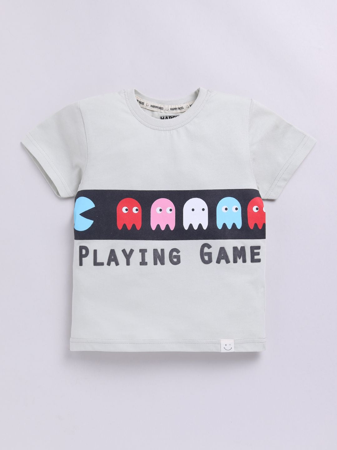 Happy Faces Boys Printed Pure Cotton T-shirt