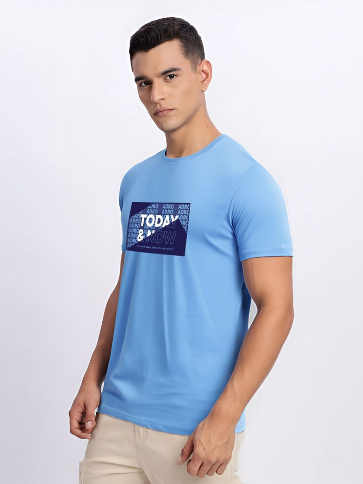 ADRO Men Typography Printed Round Neck Cotton T-shirt
