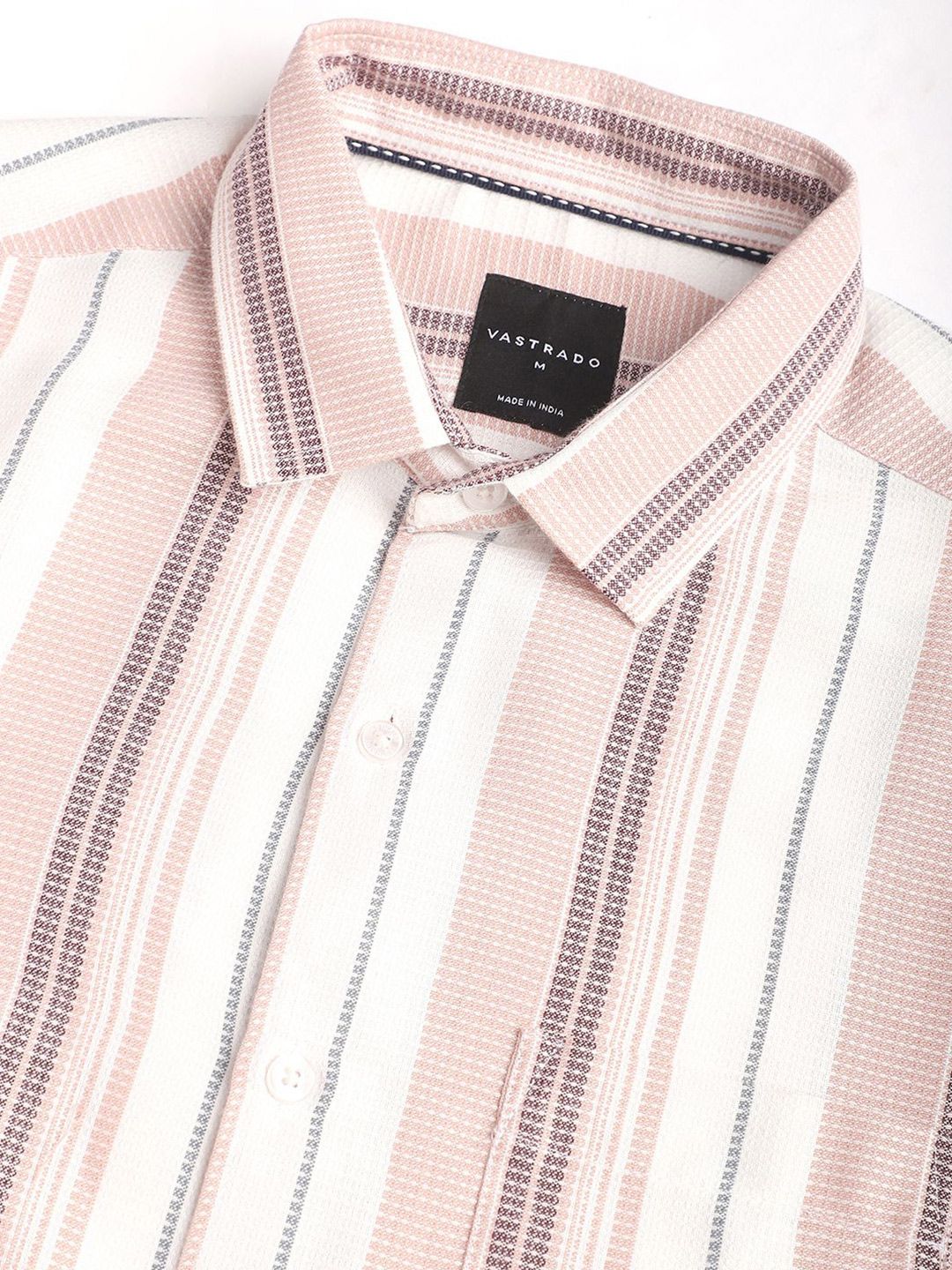 VASTRADO Men Classic Slim Fit Opaque Striped Casual Shirt