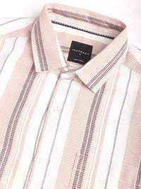 VASTRADO Men Classic Slim Fit Opaque Striped Casual Shirt