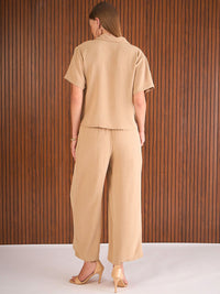 SASSAFRAS Notched Collar Shirt With Trousers Co-Ords